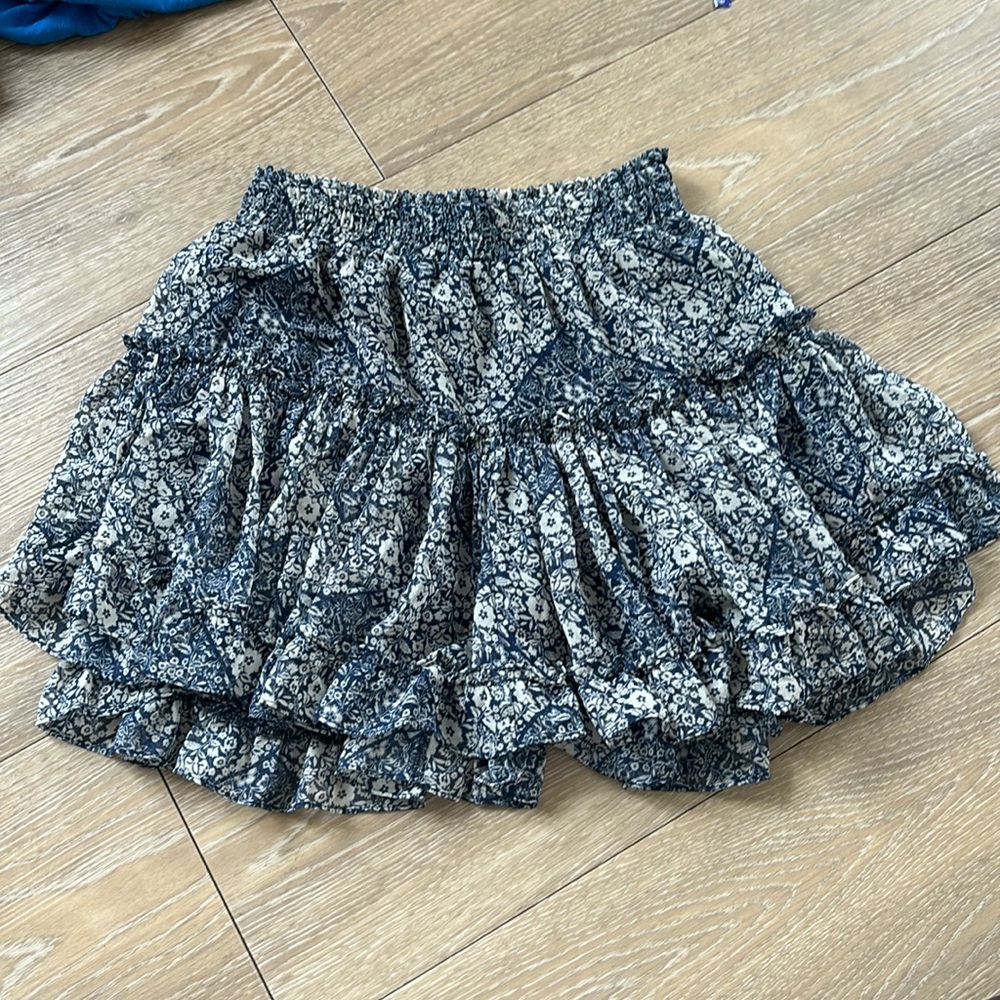 BLUE FLORAL MISA SKIRT XS